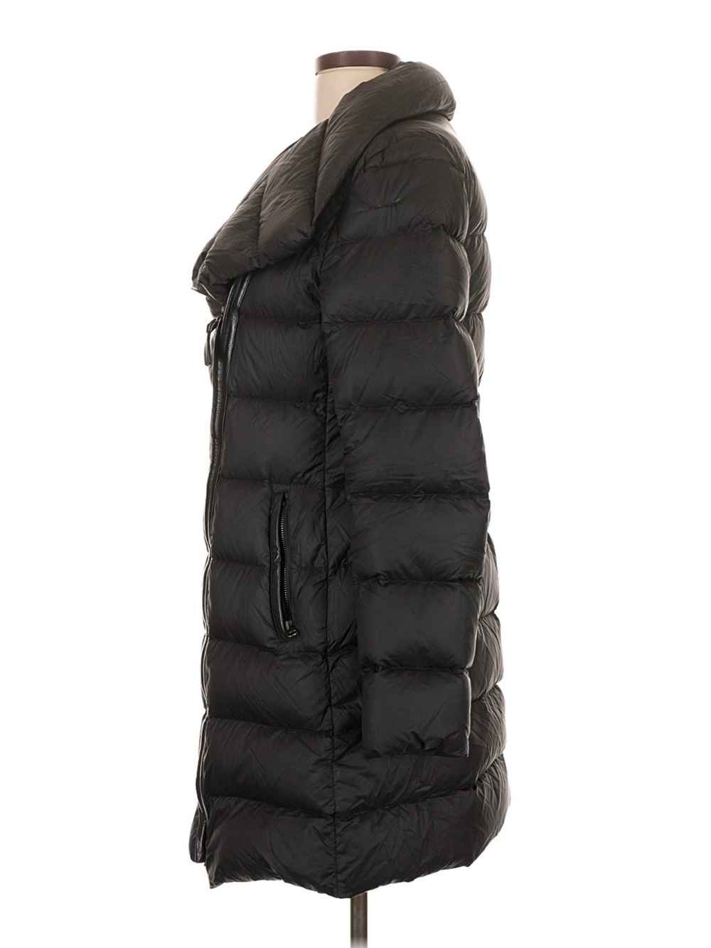 Mackage Large Down Puffer Mid-Length Long Coat Jacket Asymmetrical Zipper - Picture 4 of 5